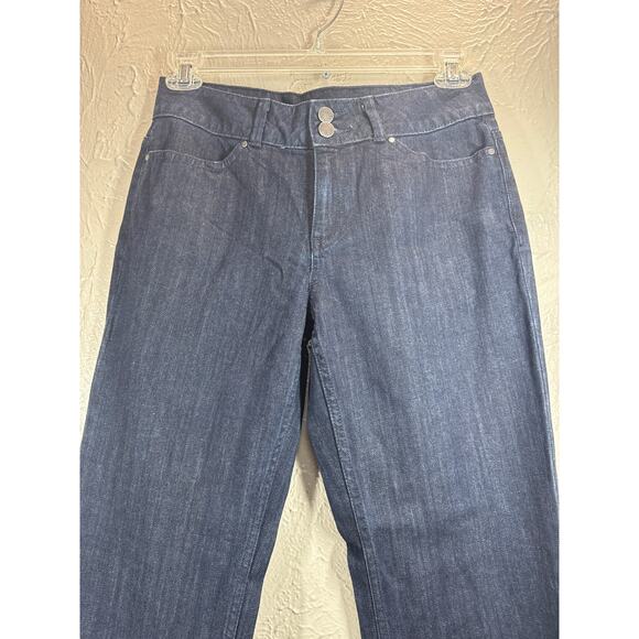 Elle Vintage Womens Wide Leg Trouser Style Denim Blue Stretch Jeans Size 8 - Picture 3 of 7